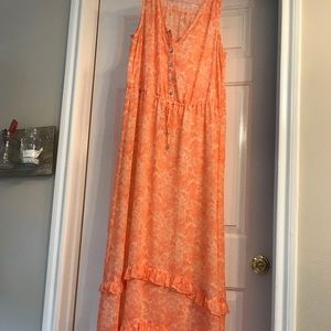 Orange floral maxi dress